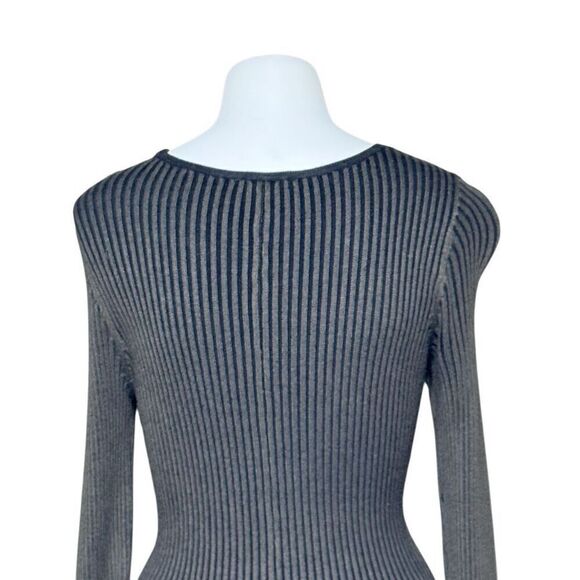 Express olive and black striped knit long sleeve sweater dress size M - Picture 10 of 13